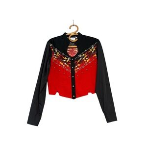 Panhandle Slim | Western Cropped Long Sleeve Top Size M